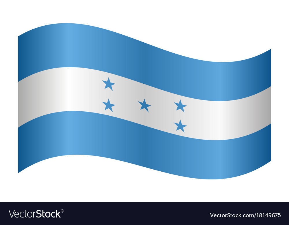 Flag of honduras waving on white background