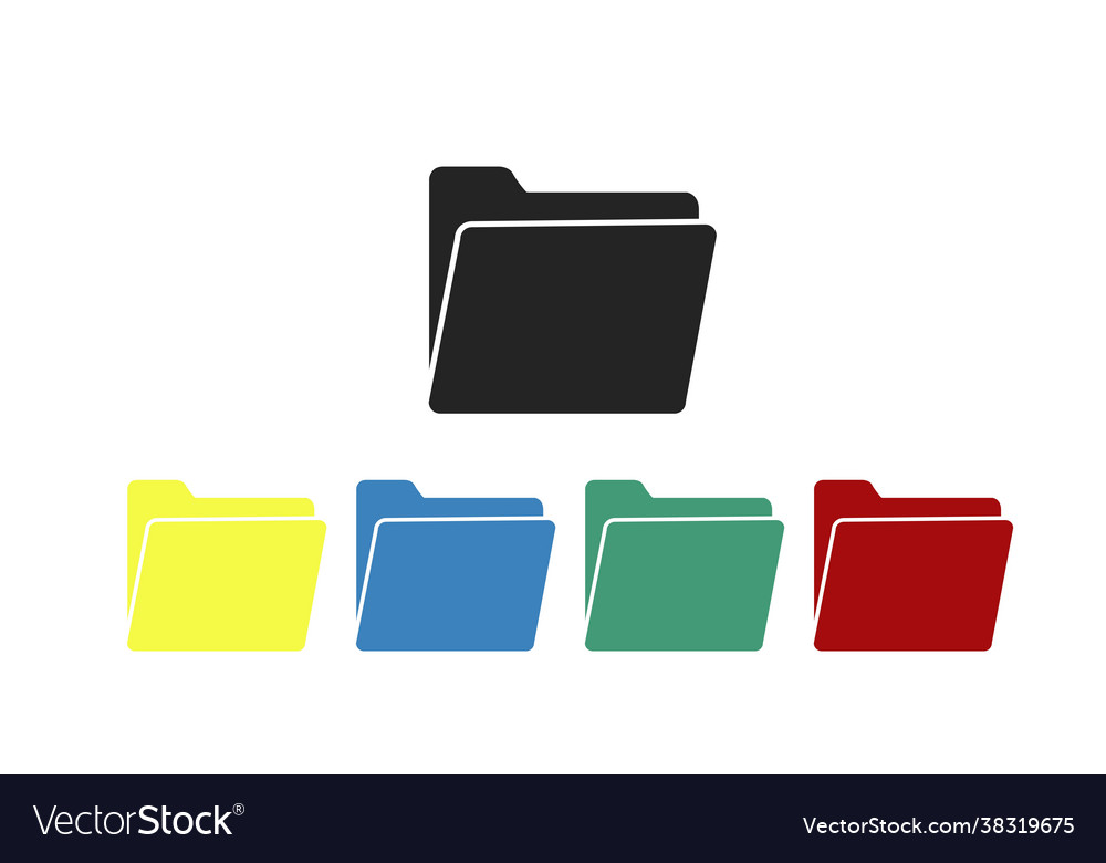 Folder icon set Royalty Free Vector Image - VectorStock