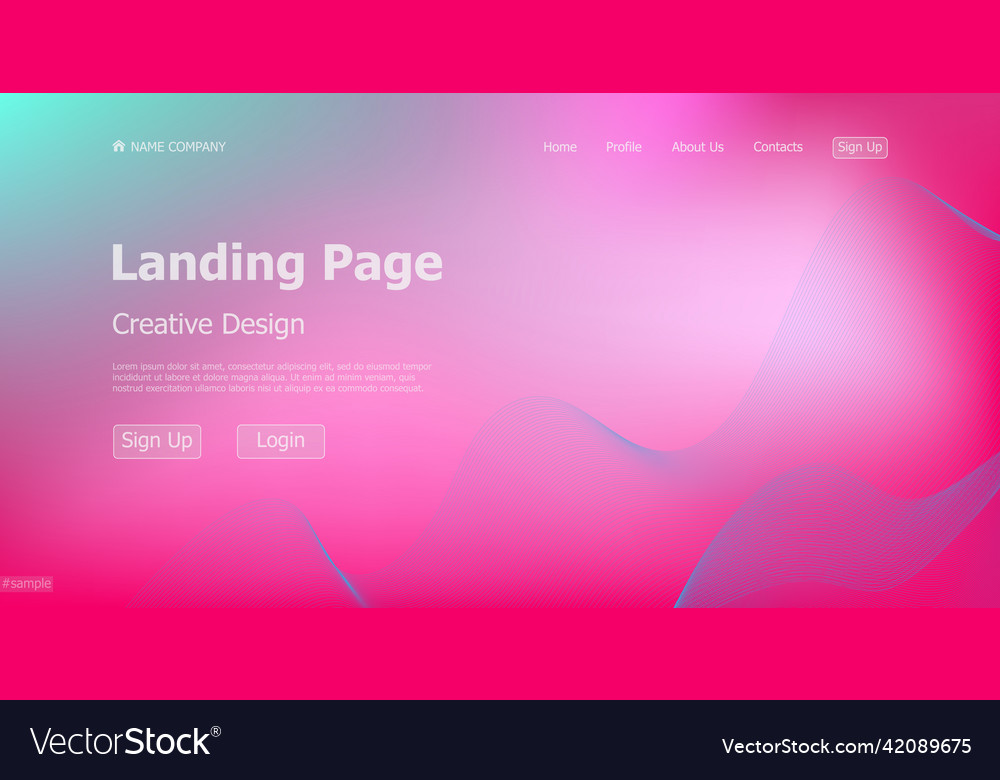 Gradient light web template landing page digital