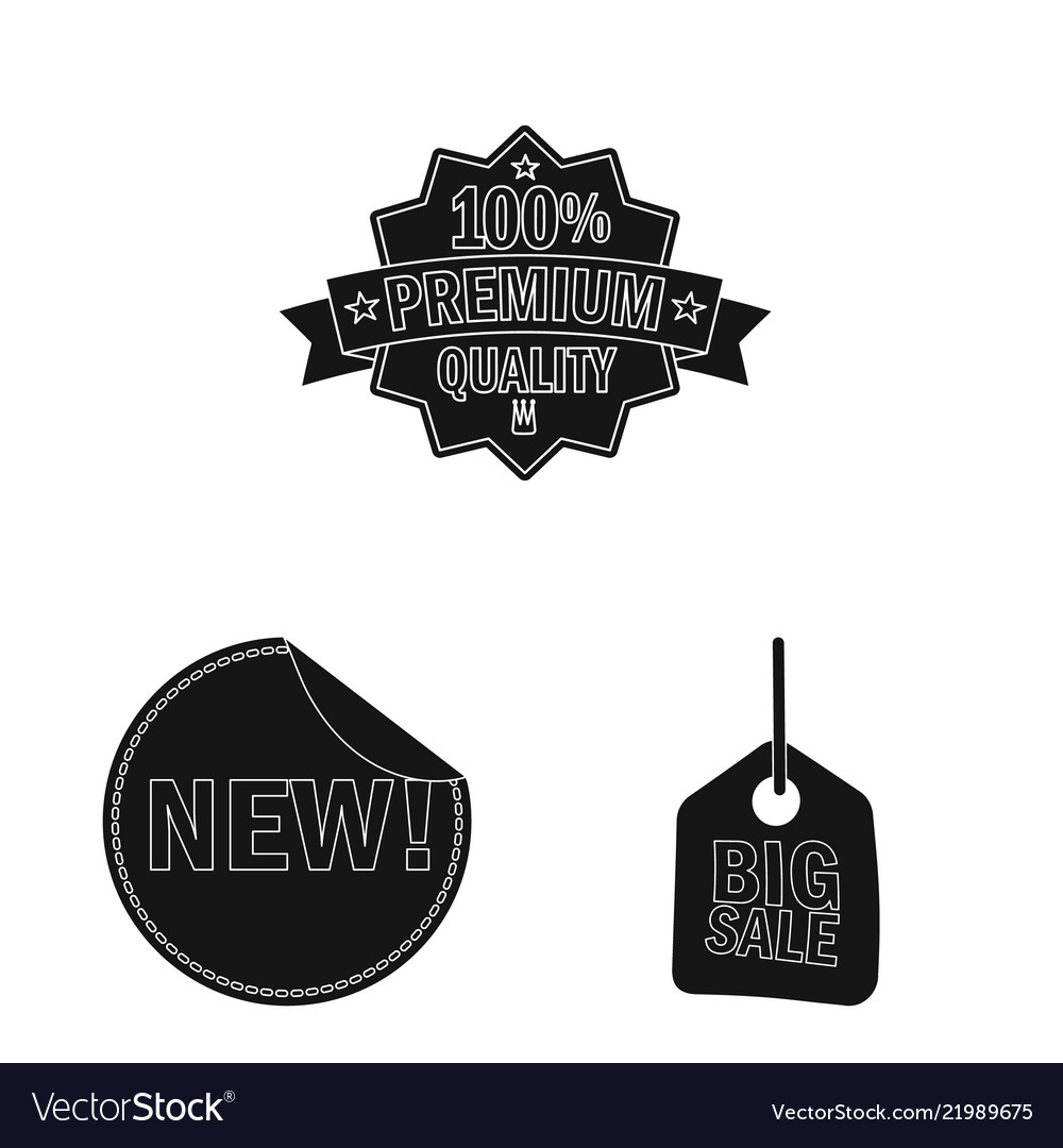 Isolated object of emblem and badge icon set vector image Isolated object of emblem and badge icon set