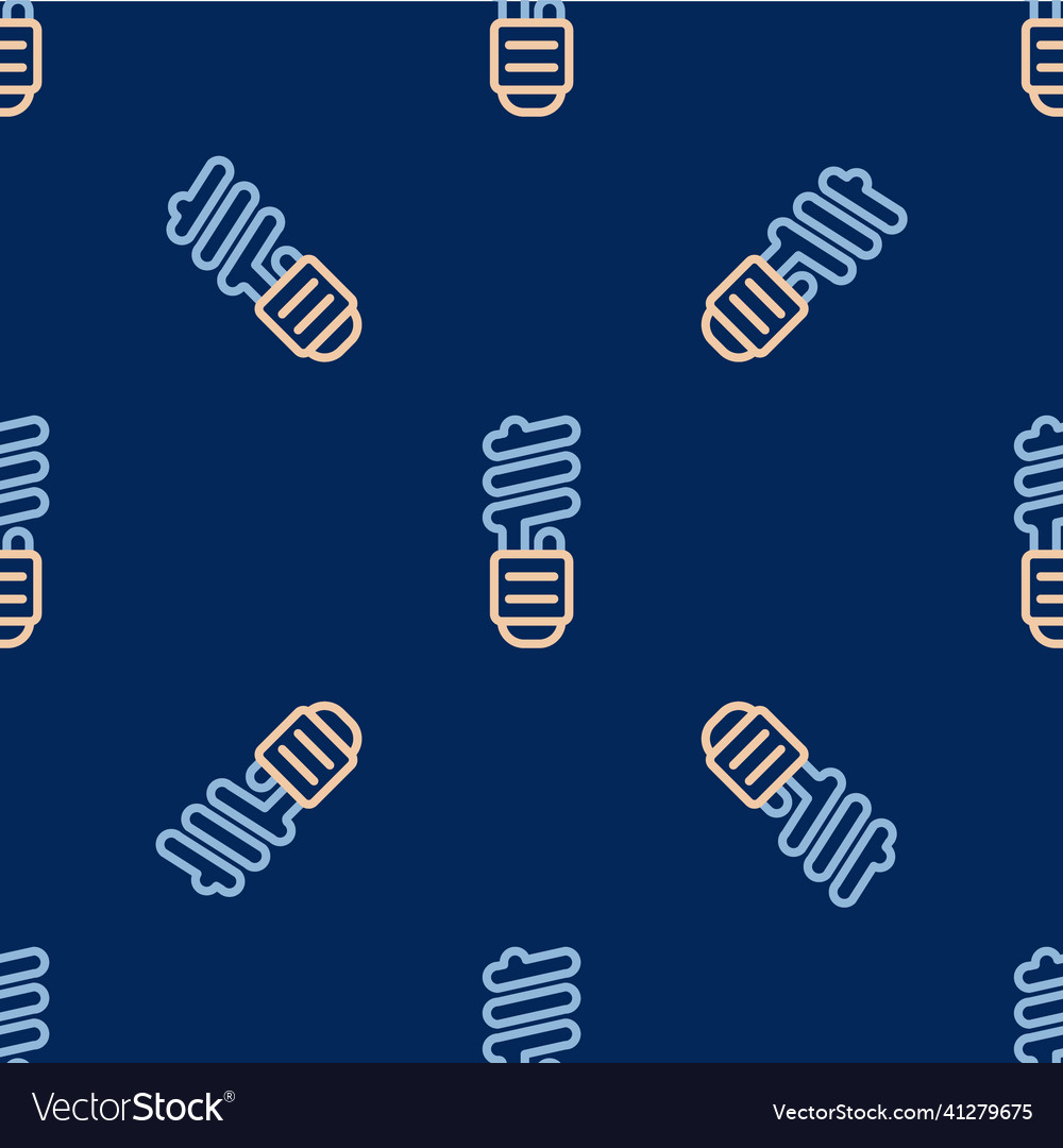 Line led light bulb icon isolated seamless pattern vector image Line led light bulb icon isolated seamless pattern