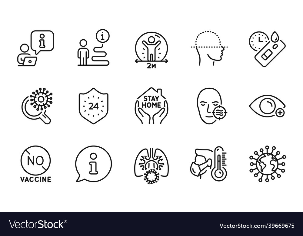 Medical icons set included icon as covid19 test 24