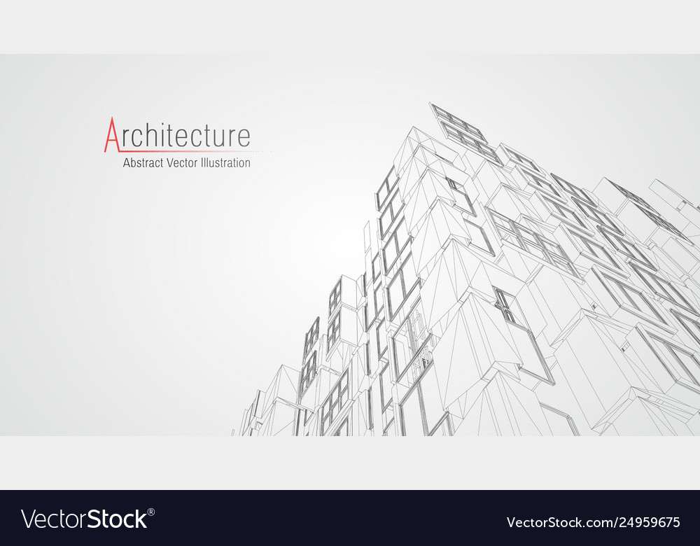 Modern architecture wireframe concept urban Vector Image