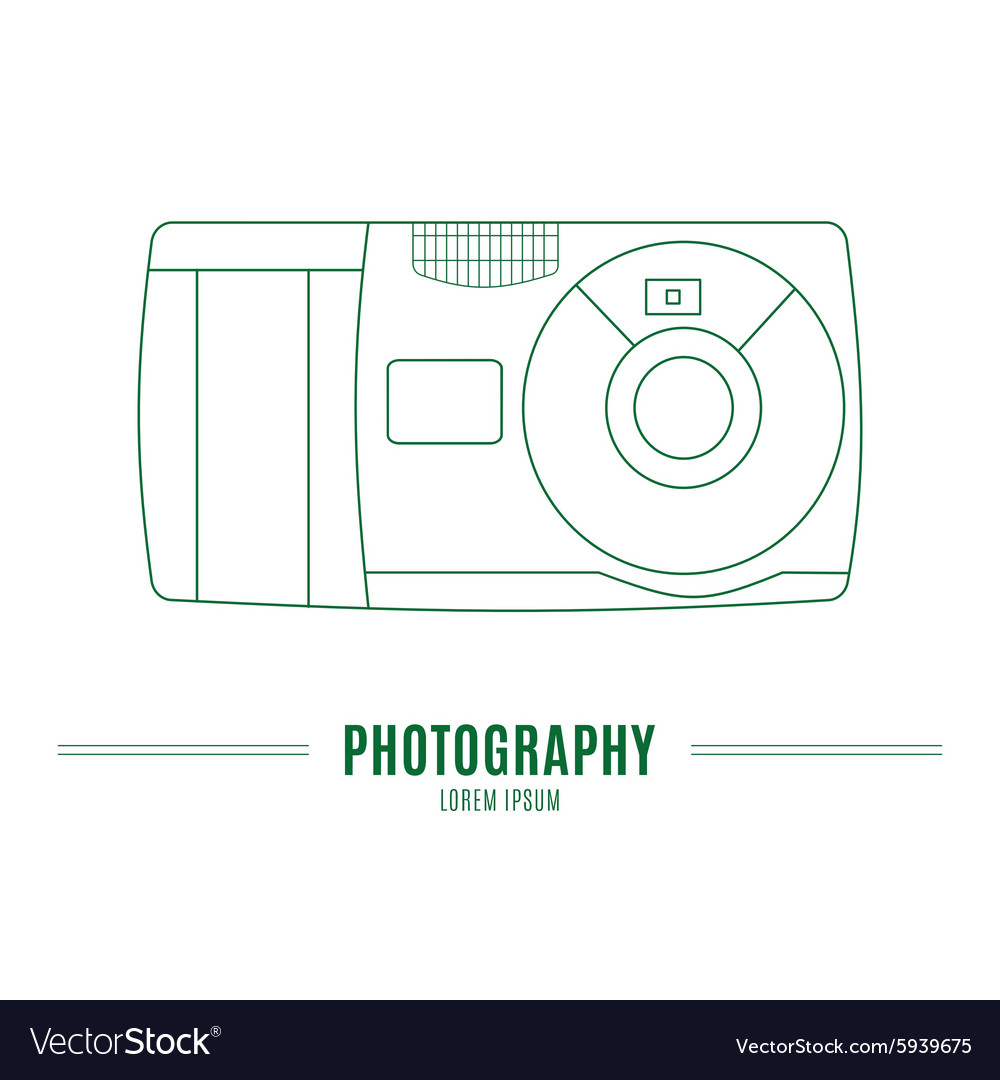 Old camera - branding identity element isolated