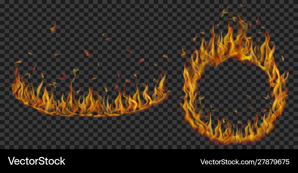 Set fire flames Royalty Free Vector Image - VectorStock