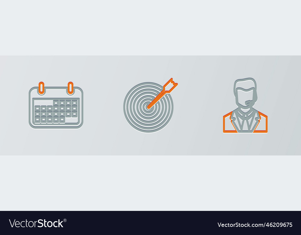 Set line man with a headset calendar and target