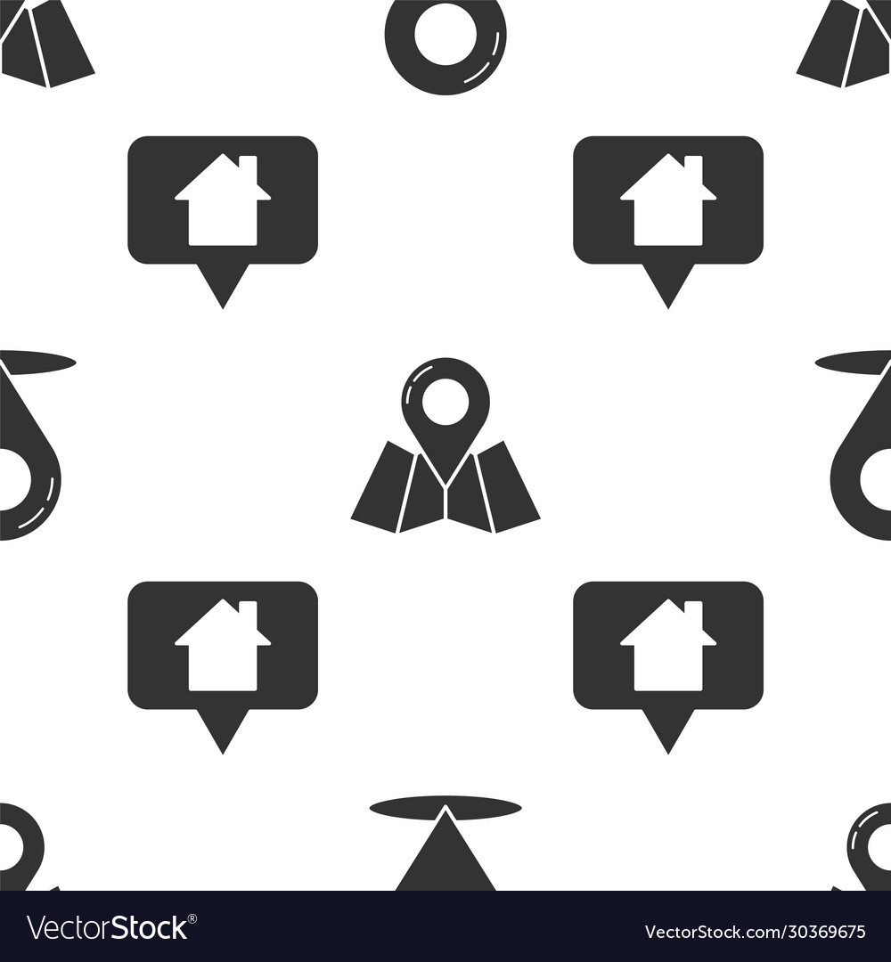 Set map pin folded with location marker vector image Set map pin folded with location marker