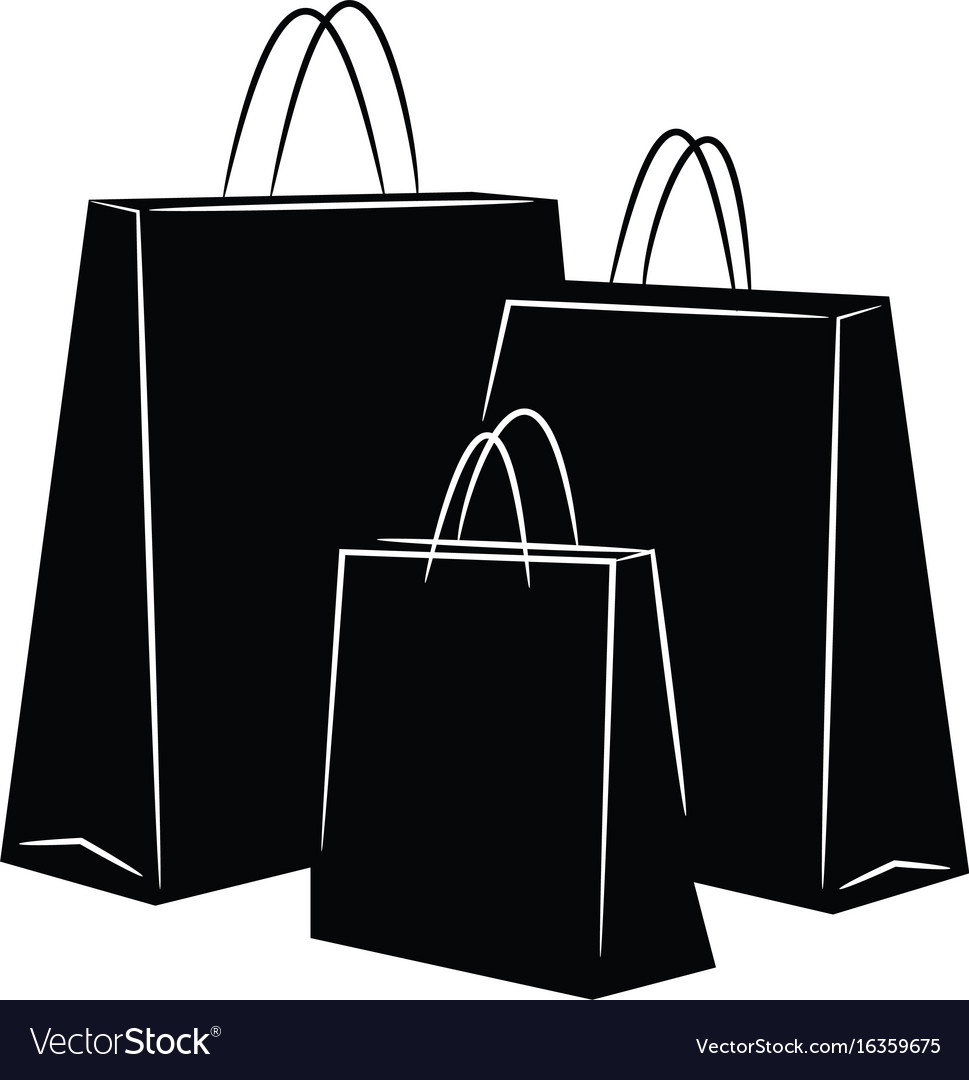 Shopping bags silhouettes Royalty Free Vector Image