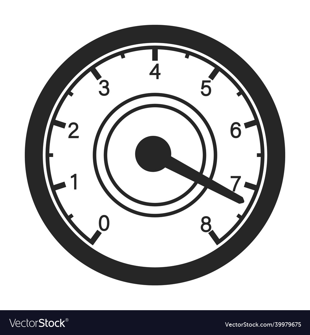 Speedometer iconblack icon isolated Royalty Free Vector