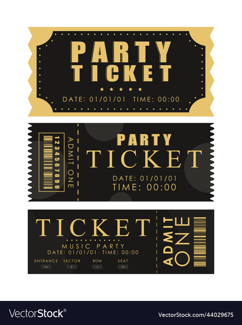 Ticket template set ready design for your