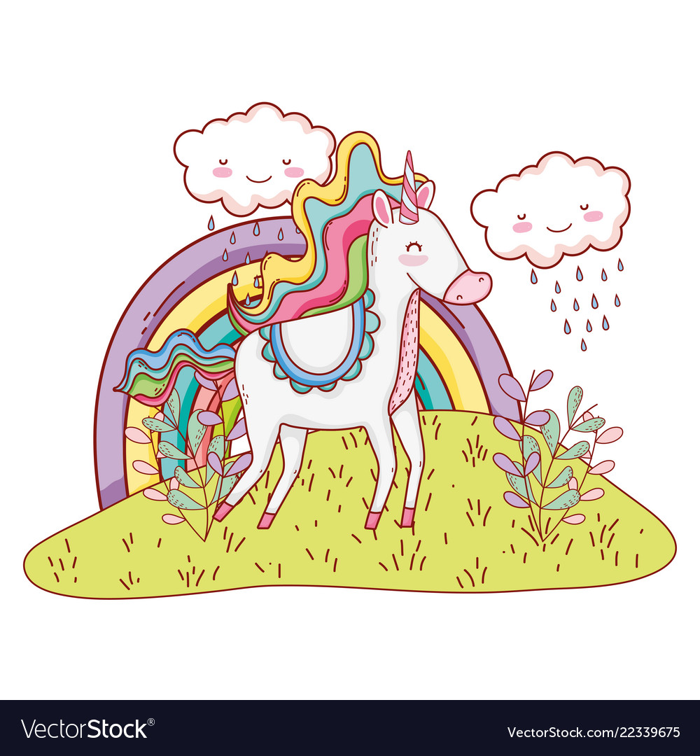 Unicorn fantasy cartoon Royalty Free Vector Image