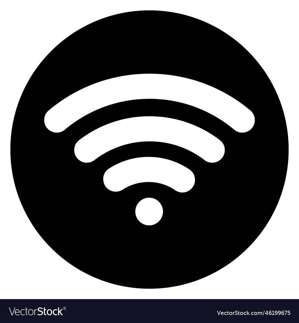 WiFi Icon in Circle - Wireless Signal