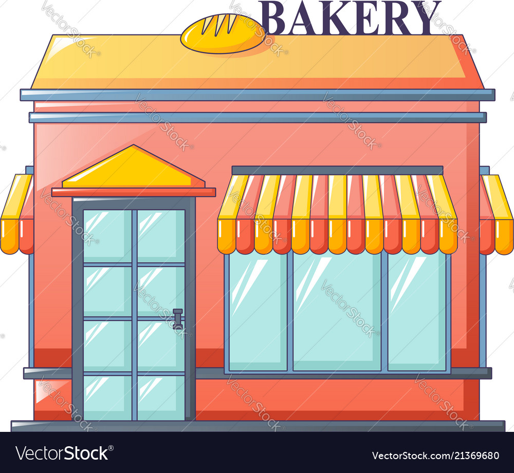 Bakery street shop icon cartoon style Royalty Free Vector