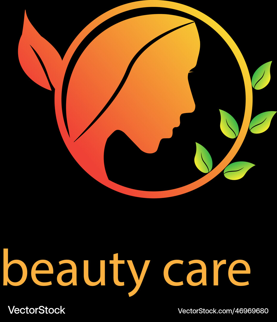 Beauty care logo design Royalty Free Vector Image