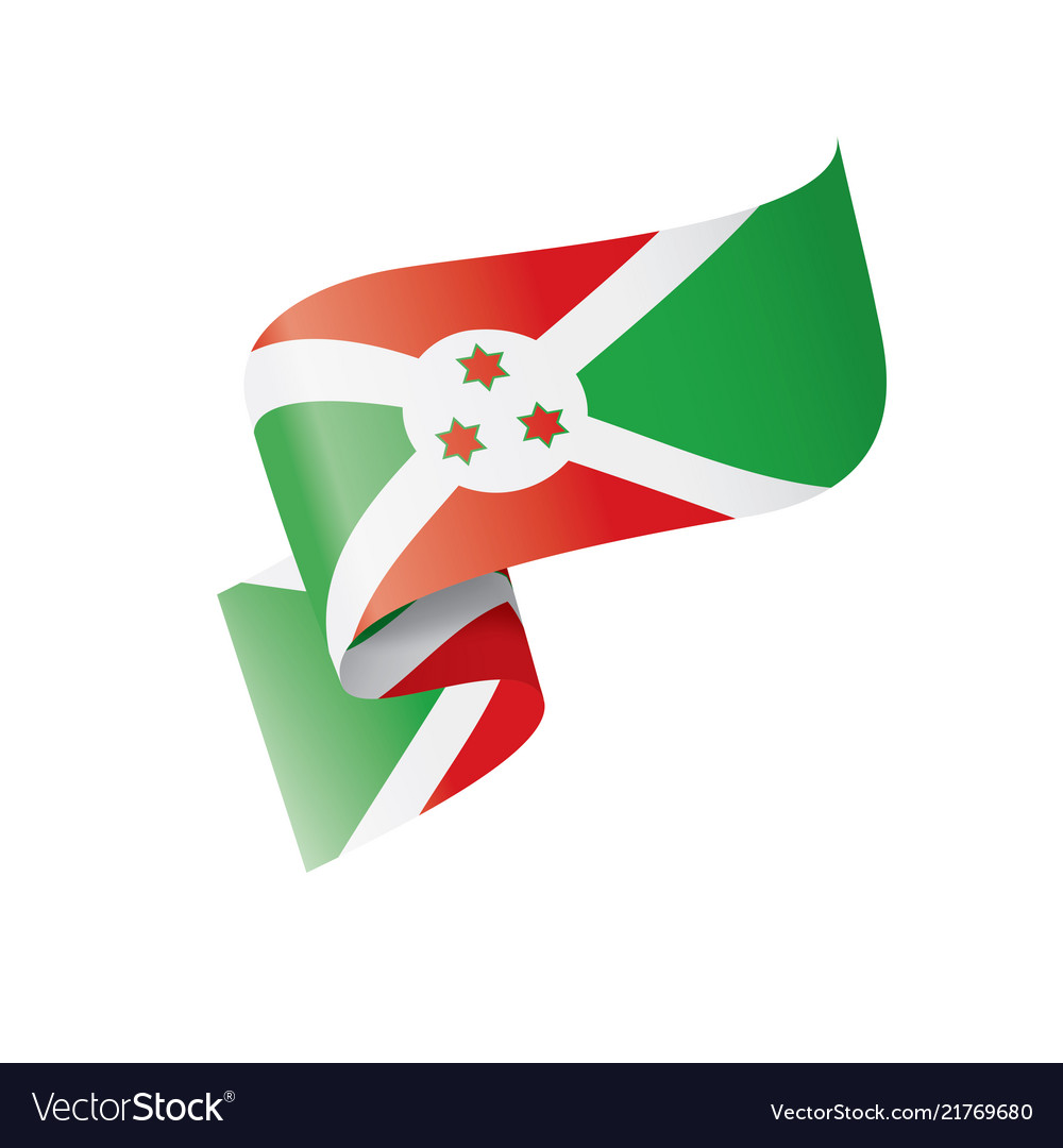 Burundi flag on a white