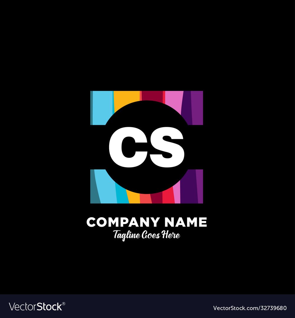 Cs initial logo with colorful template Vector Image Cs initial logo with colorful template