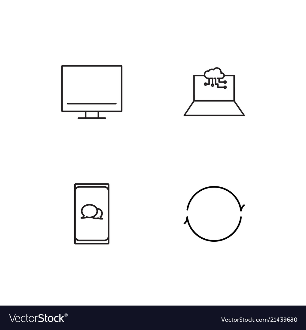 Data analytics linear icons set simple outline