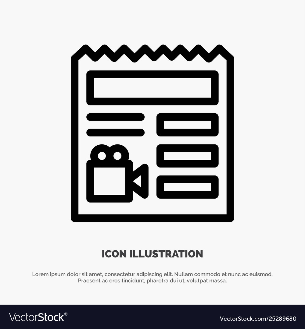 Document basic video camera line icon Vector Image Document basic video camera line icon