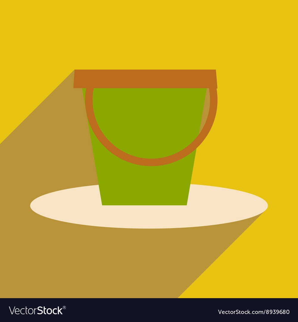 Flat with shadow icon and mobile application pail