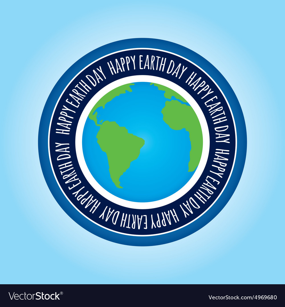 Isolated label with text and elements for earth