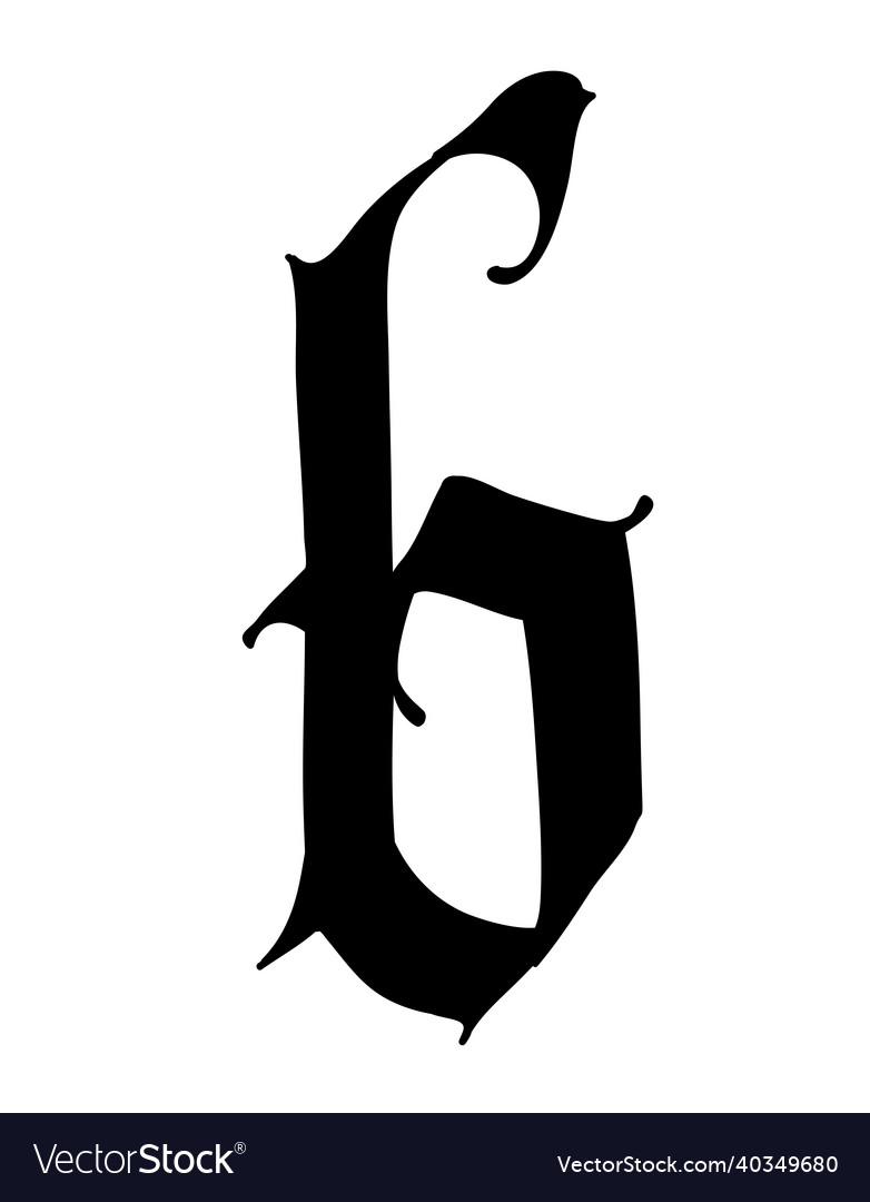 Letter b in the gothic style alphabet symbol