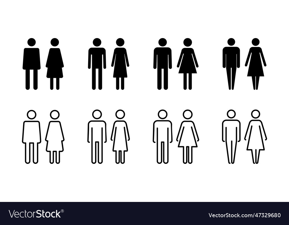 Man and woman icon set male and female symbol Vector Image