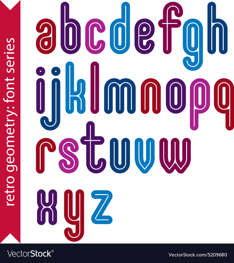 Multicolored binary striped distinct font