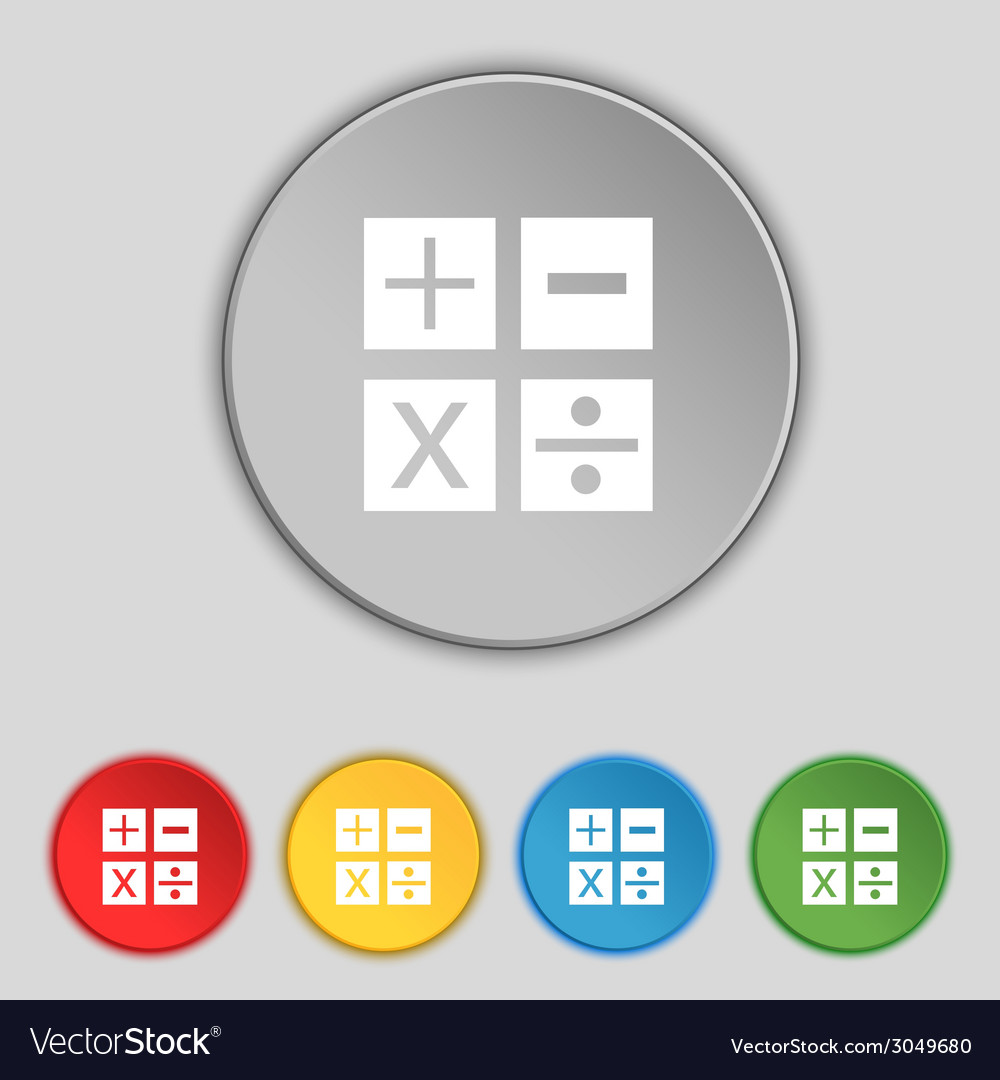 Multiplication division plus minus icon math Vector Image