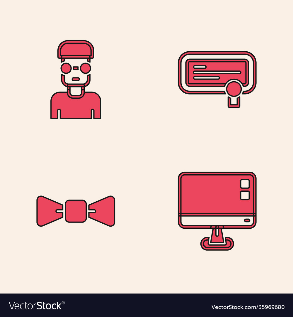 Set computer monitor screen nerd geek vector image Set computer monitor screen nerd geek
