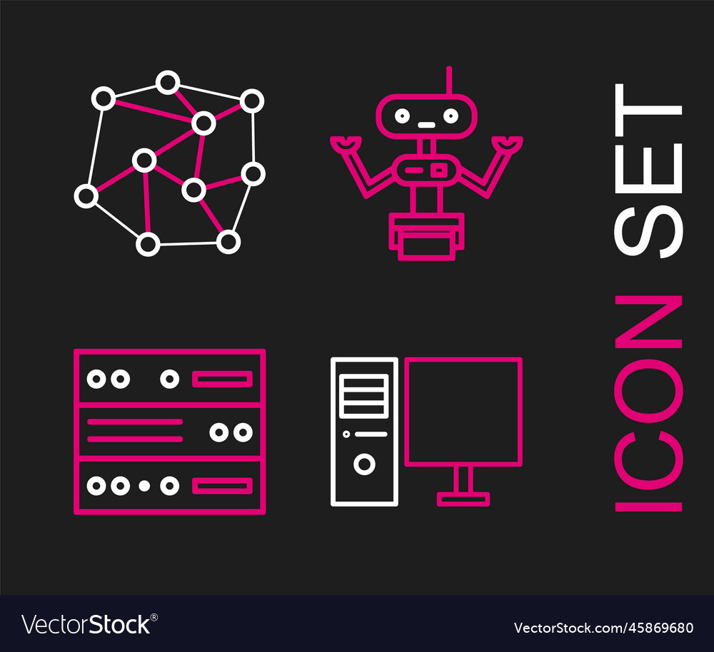 Zeilen-Computer überwachen Serverdaten Web vector image Zeilen-Computer überwachen Serverdaten Web