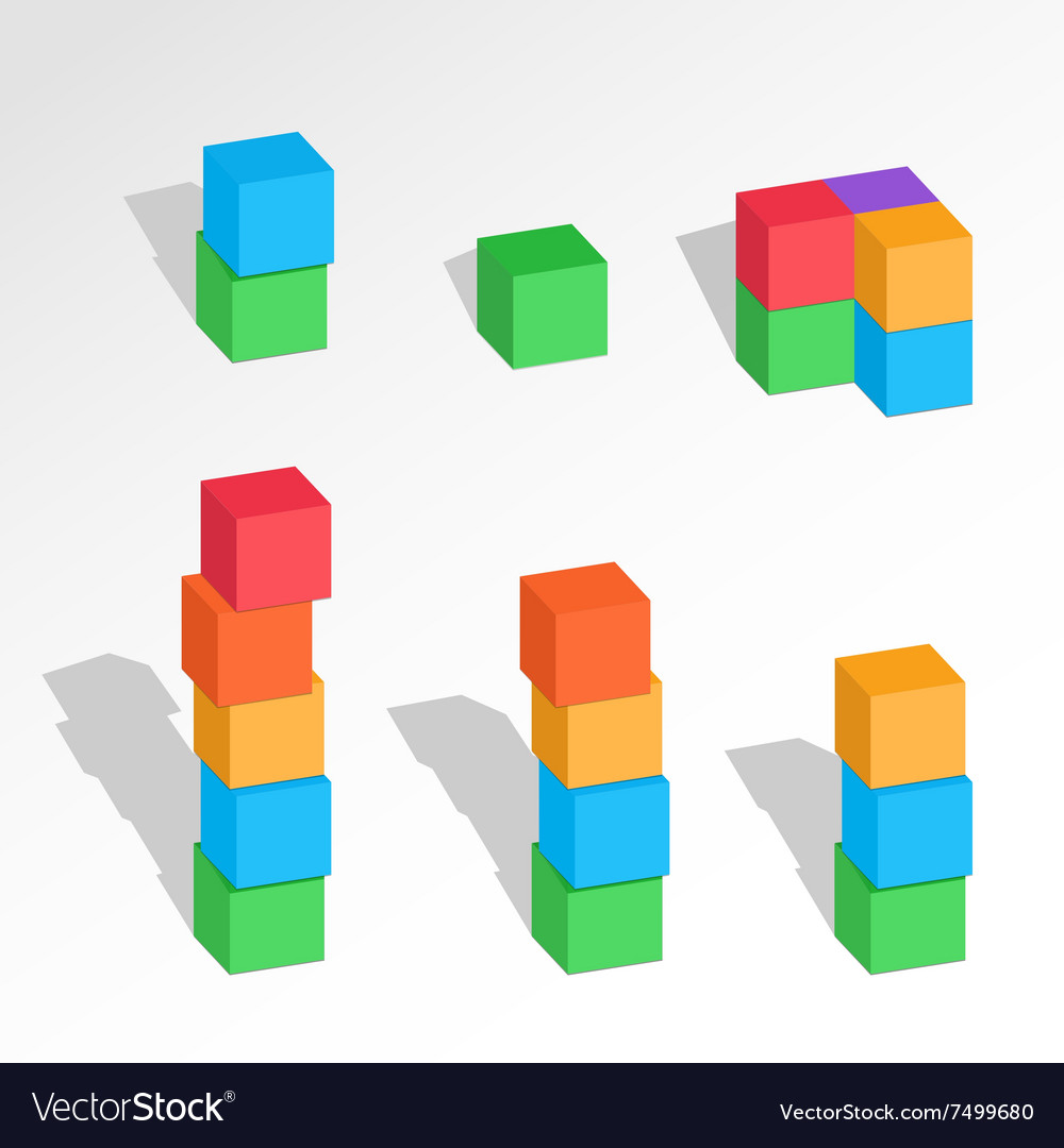 Set of cube combinations three four five six