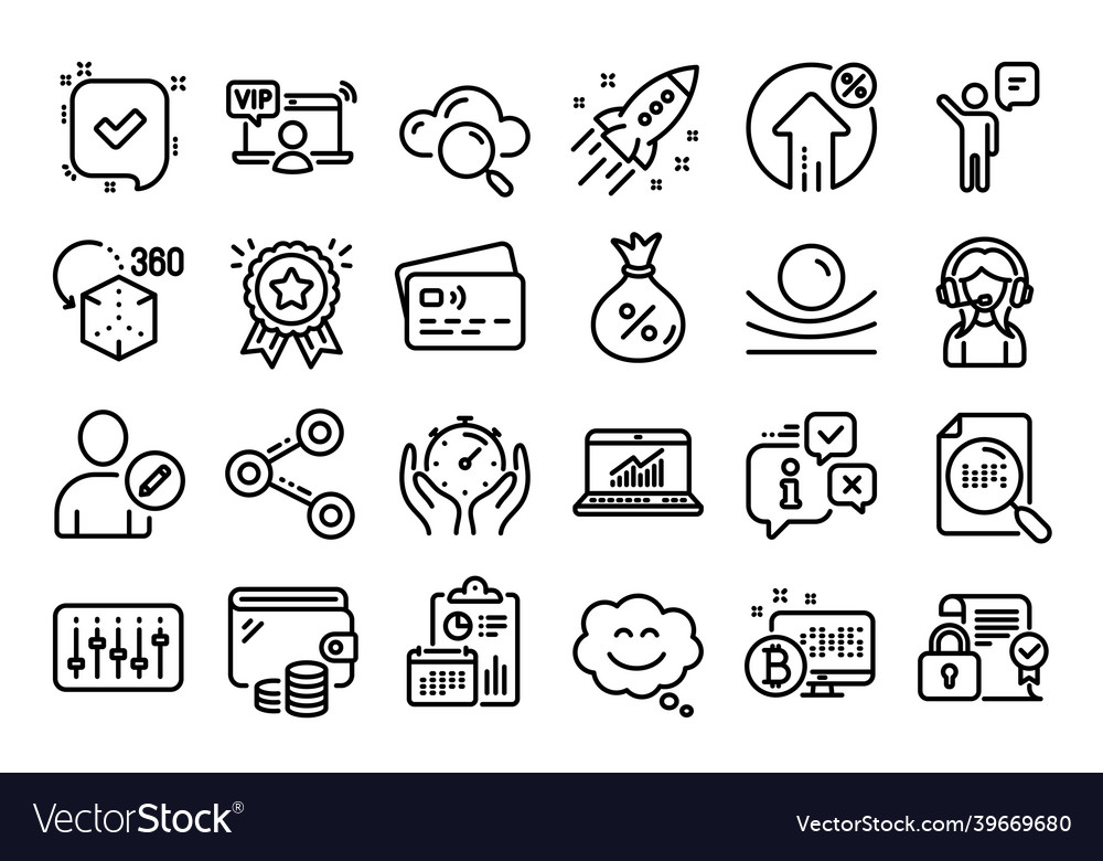 Set of timer edit user and online vector image Set of timer edit user and online