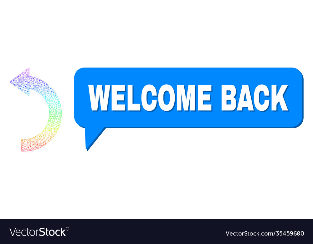 Spectral net gradient rotate left icon and welcome vector image Spectral net gradient rotate left icon and welcome
