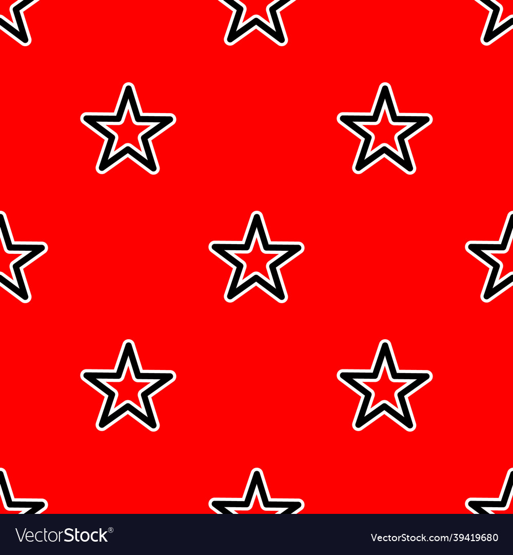 Star pattern on red background vector image Star pattern on red background