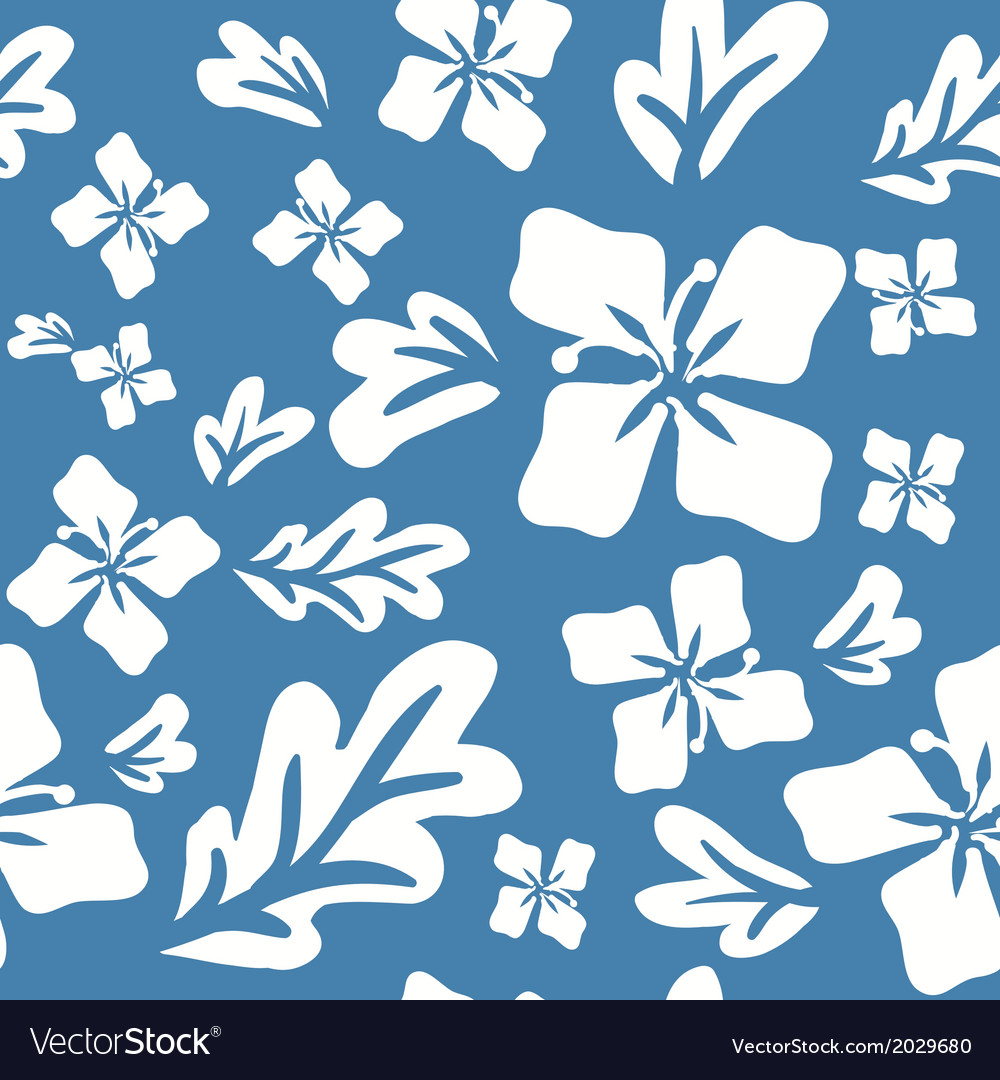 Tropical summer flowers seamless pattern Vector Image