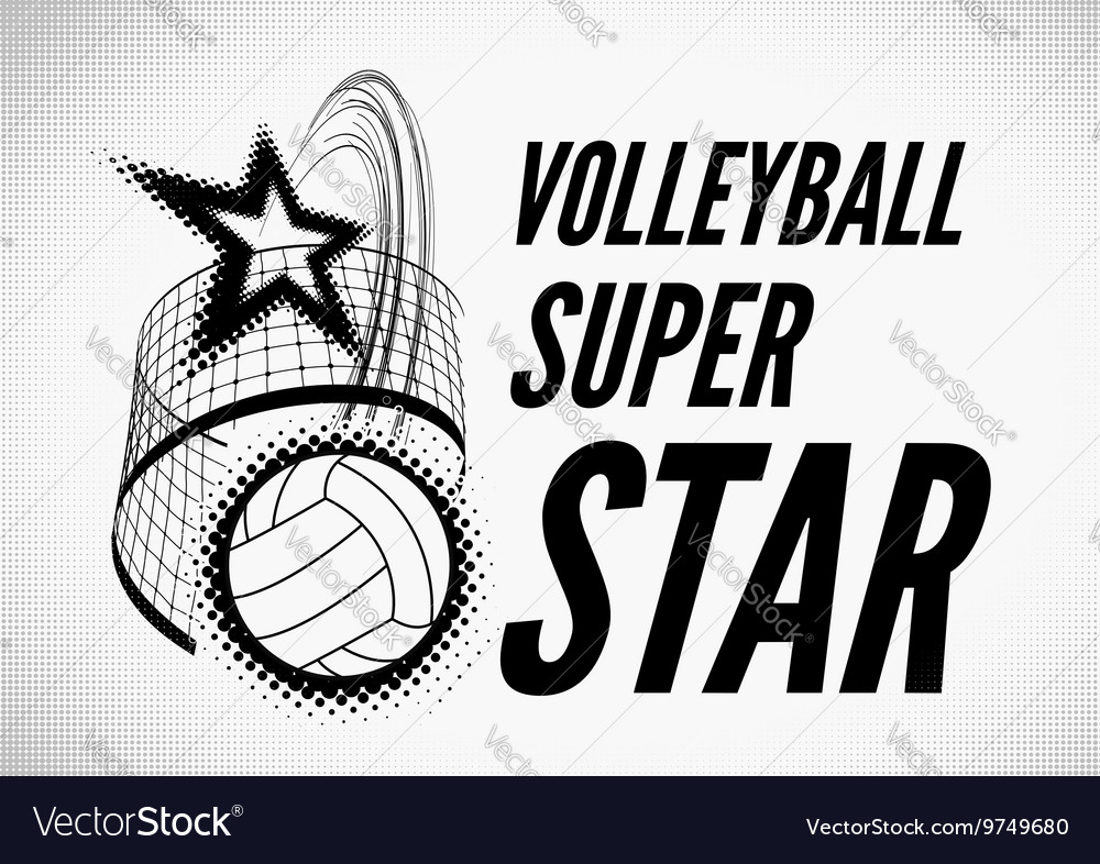 Volleyball super star design Royalty Free Vector Image