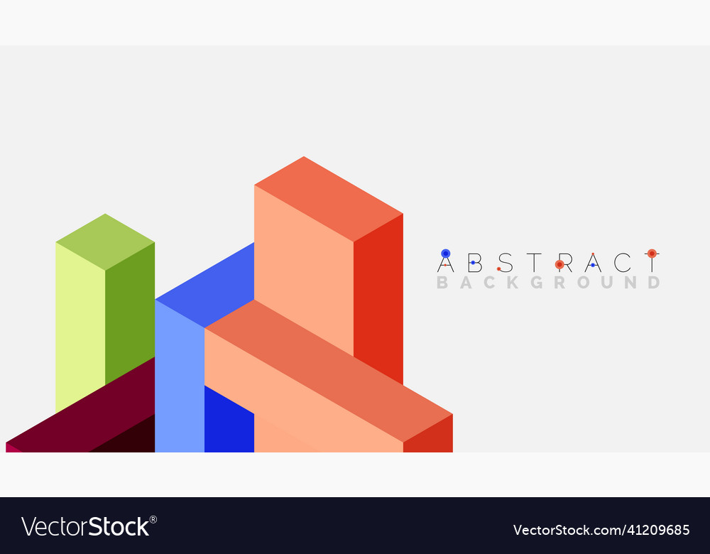Abstract background 3d cubes cubic elements vector image Abstract background 3d cubes cubic elements