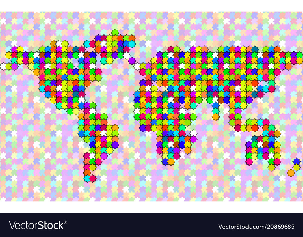 Abstract world map of puzzle