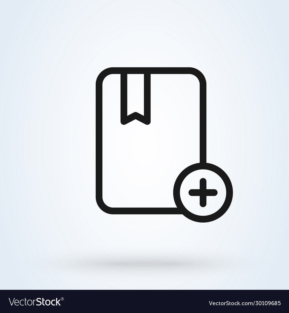 Add new book simple modern icon design vector image Add new book simple modern icon design