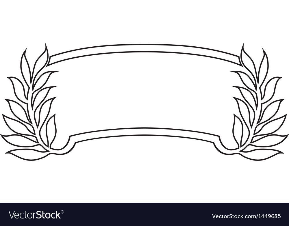Banner Frame With Laurel Black Isolated Royalty Free Vector