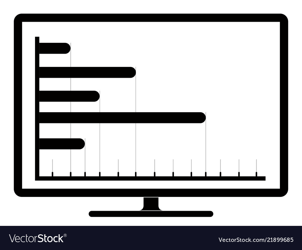 Business graph on a computer screen