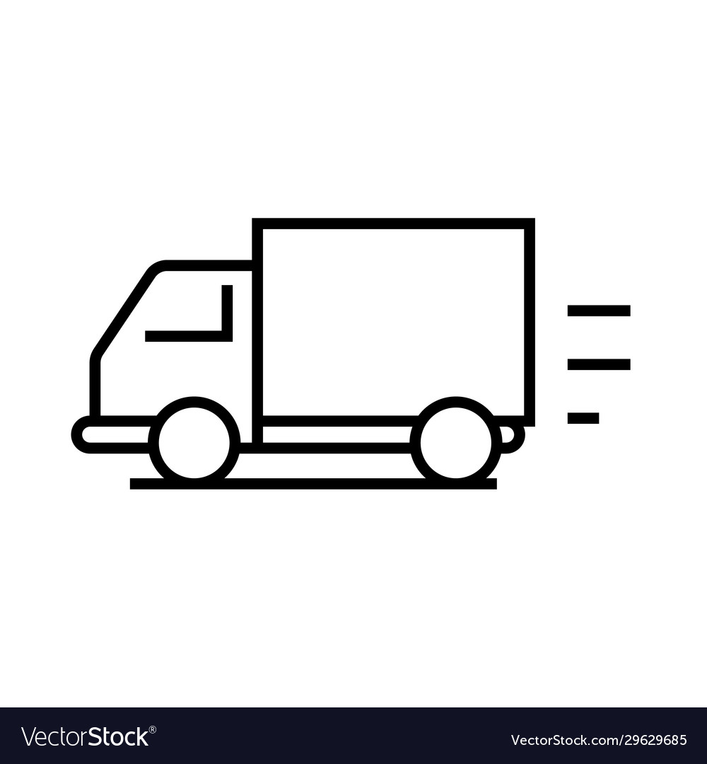 Cargo delivery line icon concept sign outline