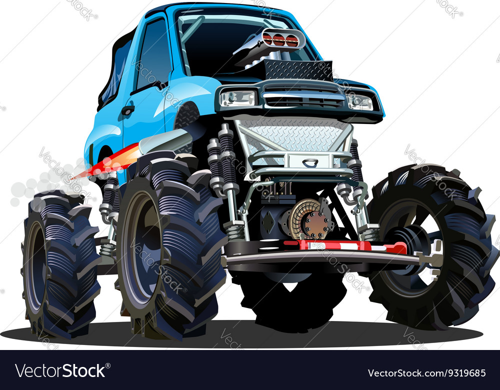 Cartoon monster truck Royalty Free Vector Image