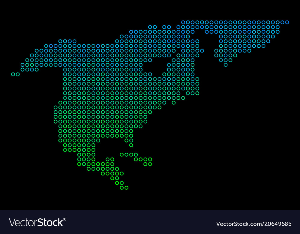 Circle dot north america map