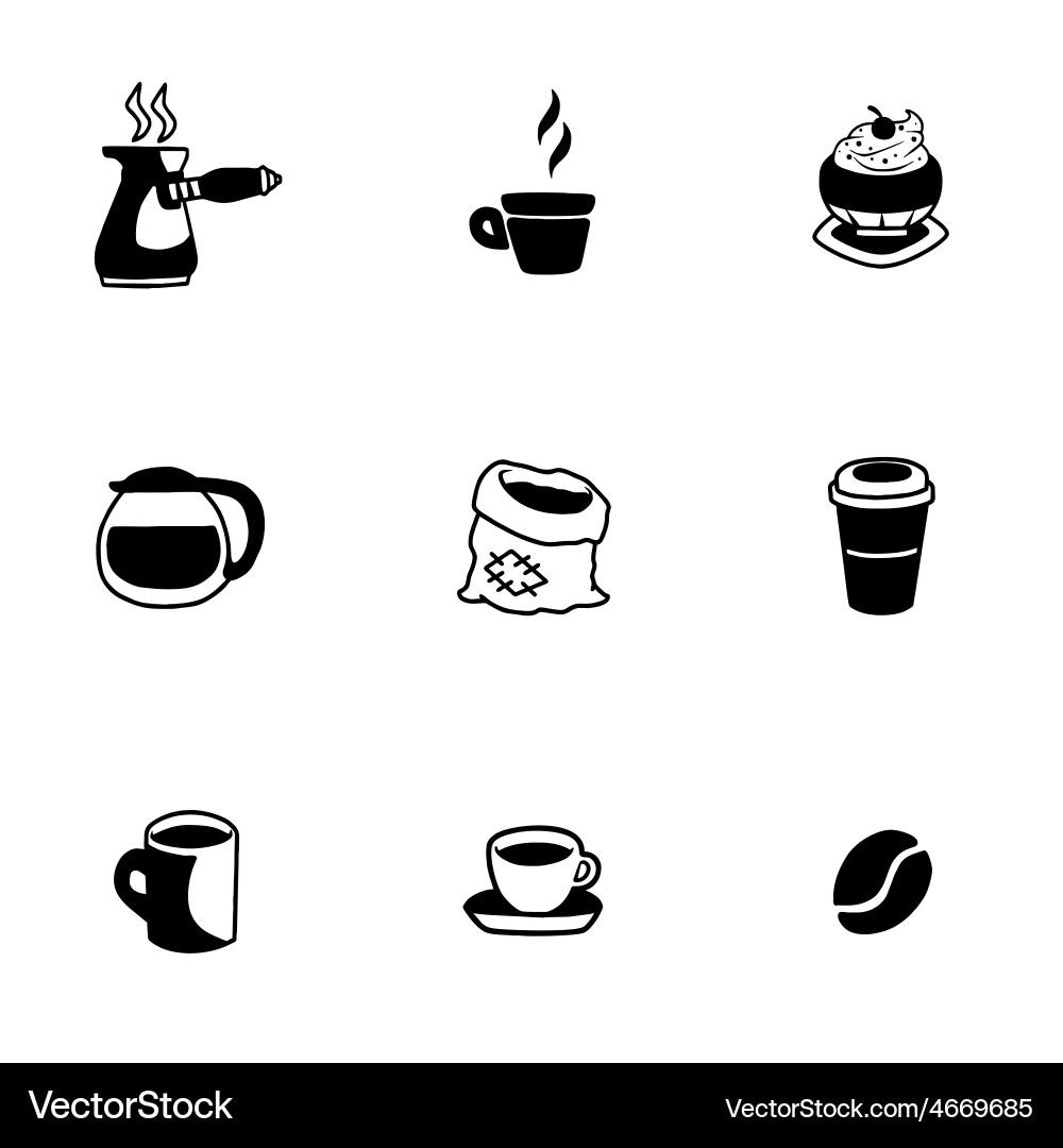 Coffee set Royalty Free Vector Image - VectorStock