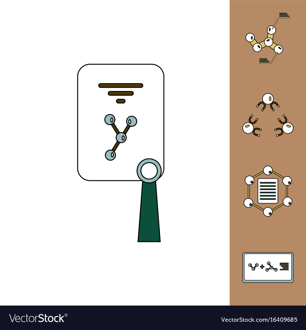 Collection of icons and molecules atoms