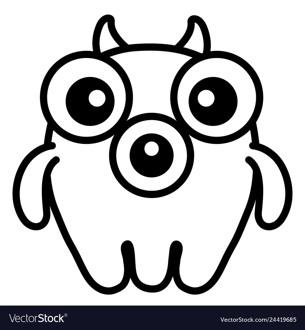 Crazy monster with three eyes comic character Vector Image