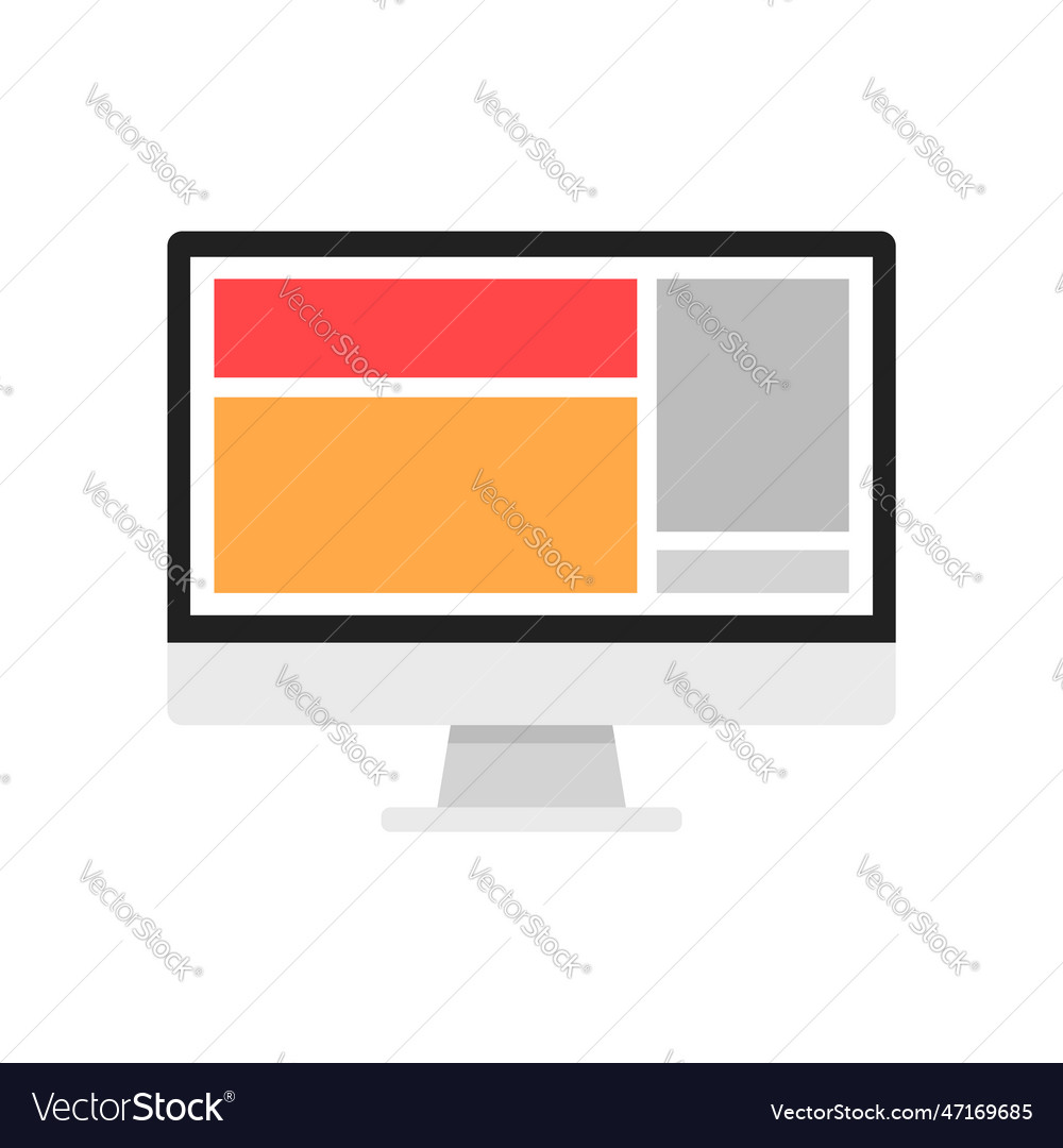 Desktop monitor task screen icon isolated