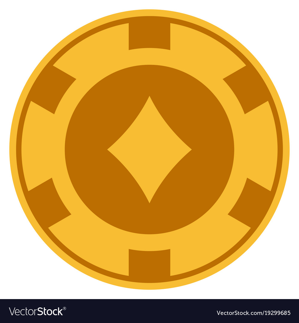 Diamonds suit gold casino chip