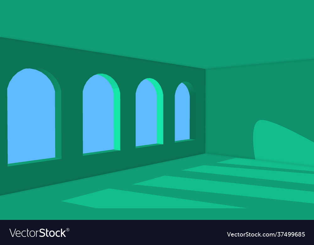 Empty room with window and shadows vector image Empty room with window and shadows